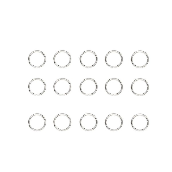 200 stk 8x6 mm delte sirkleringer Smykker gjør-det-själv-tilbehør Nøkkelringer i rustfritt stål IC