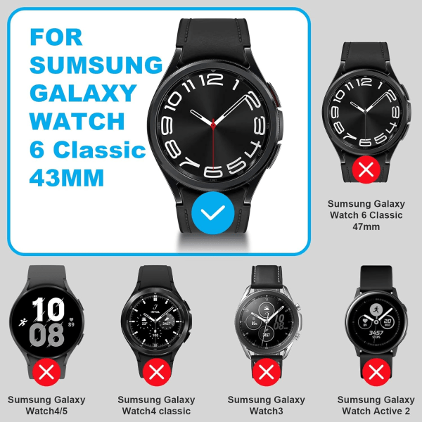 [4+6 kpl] Samsung Galaxy Watch 6 Classic case IC:lle