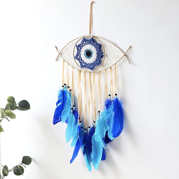 IC CNE 2kpl Paholaisen Silmä Dreamcatcher Boho Seinäkoriste (Sininen)