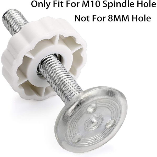 IC M10 (10 mm/0,39 tum) Grindadapter 4 st Grindgängad Spindelstång Tillbehör Tryckgrind Ersättningsdelar Skruvmonterade Bultar Kit, Vit