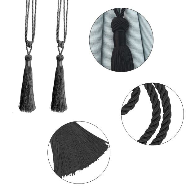 IC 2 st Gardinbindare Tofsbindare, handgjord gardin black