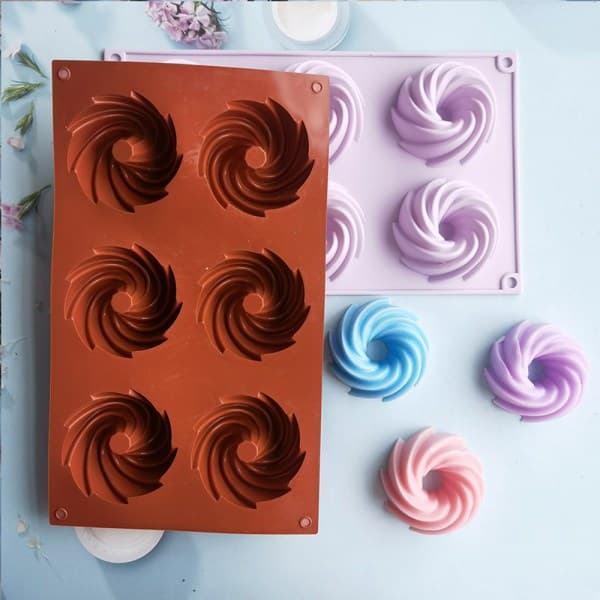 IC 6-hullers spiral silikoneform chokolademousse budding dessert
