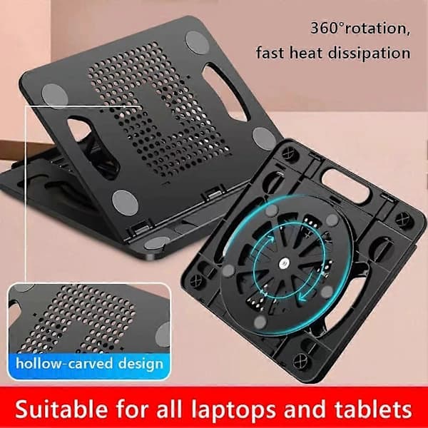 Roterbart Justerbart Sammenleggbart Laptopstativ Universell Bærbar Skrivebords Notebook Holder Nettbrett Brakett Støtte Tilbehør, B