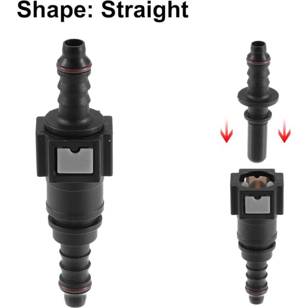 7,89 mm till 8 mm Rak Snabbkopplingsanslutning för Bränsleslang, 2-pack