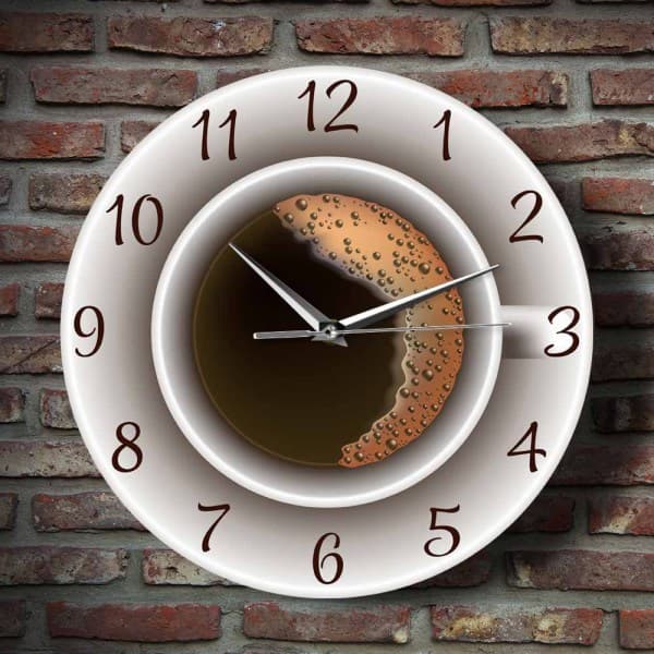 IC Väggklocka Skum Kaffekopp Tema Väggklocka Väggdekor för Café Hem Kök Inredning Väggklocka