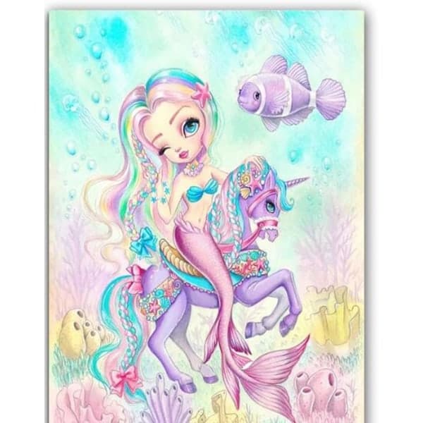 IC Unicorn Mermaid Diamond (rund diamant 30x40 cm)