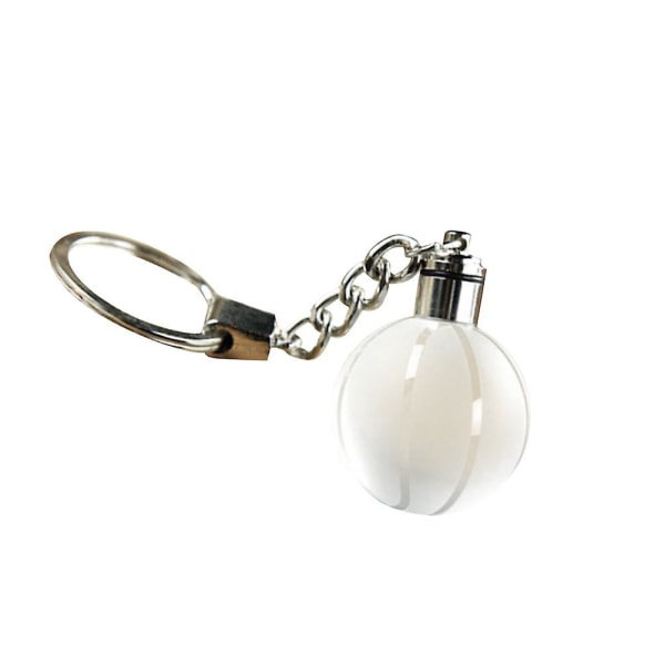 1. LED-kugle nøglering 3D Globe Lysende Basketball Form istall Nøglering Hængende Dekoration Julegave IC