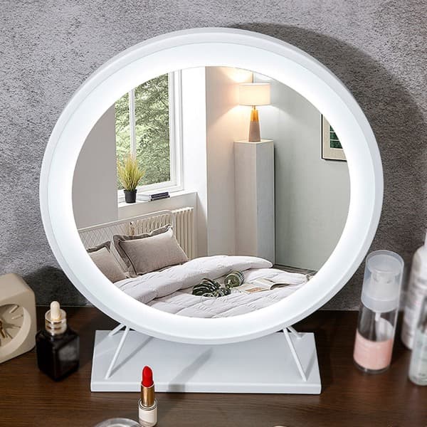 HD Sminkbordsspegel med LED-belysning, Sminkbordsspegel till Sovrummet, Touchkontroll, för Sovrum, Kommod, Upplyst Bord