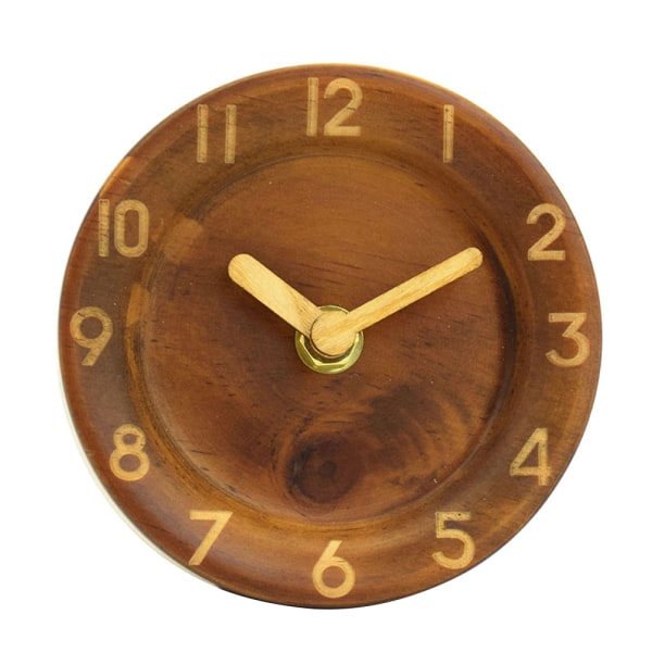 IG Kreativ väckarklocka i massivt trä Mode tränål Mute Walnut