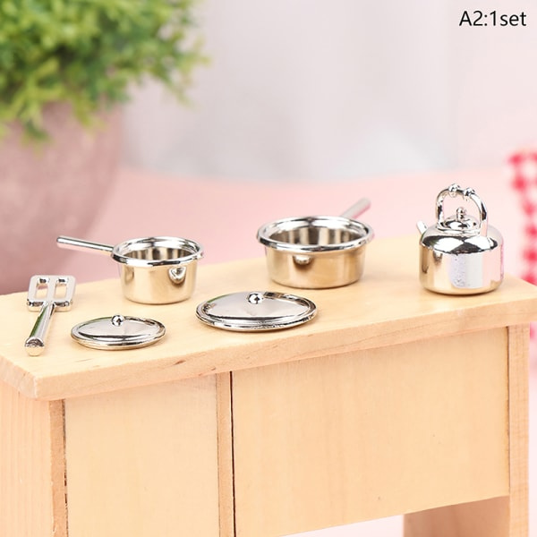 IC 1/12 Dukkehuss Mini Køkkenudstyr Model Dukkehuss Køkken Gryde Spa A2