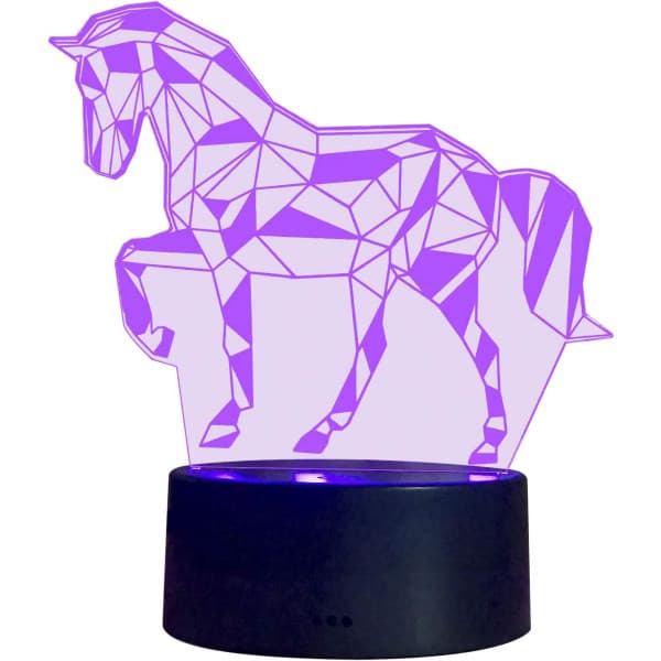 IC 3D Illusion Nattlampa LED Hästljus för barn