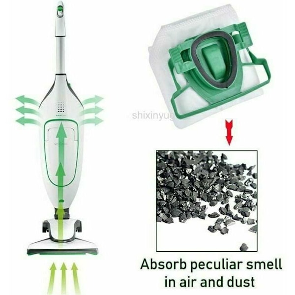--8 Mikrokuitupölypussia sopii Vorwerk Kobold 200 VK200 FP200 -imureihin. Pölypussit allergikoille -..DEBUNS