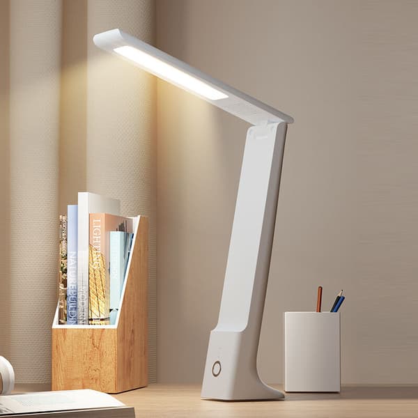Foldbar LED Skrivebordslampe, USB Genopladelig Skrivebordslampe, Velegnet til Læsning, Kontor og Studie