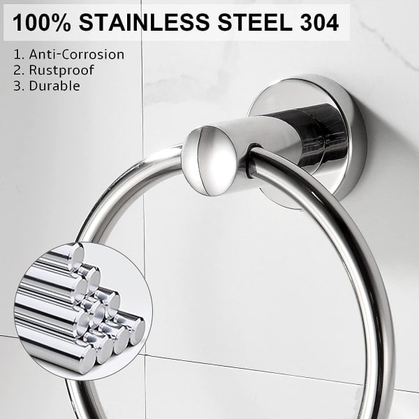 Håndkleholder i moderne stil 304 rustfritt stål forniklet