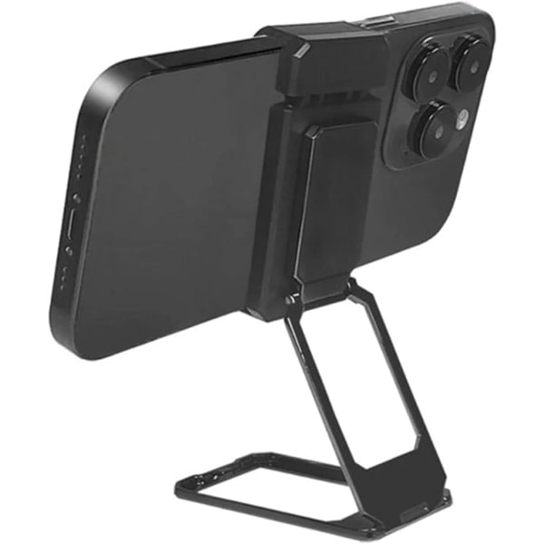 IC Ryggklämma Vikbar telefonholdere, 360° roterende telefonholdere, justerbar telefonholdere for skrivebordet og magnetisk bilfäste (svart, 1 st)