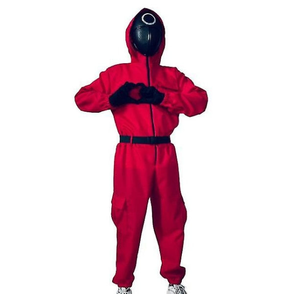 IC Vuxen Halloween Squid Game Jumpsuit Kostym Set-1 Rund XL185-195cm