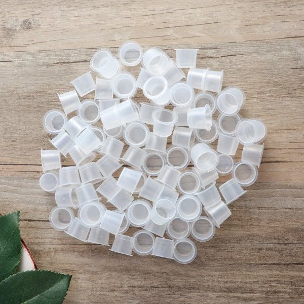 IC 100 st Tatueringsfärg Caps Cups Bläck-Cups Pigmentbehållare
