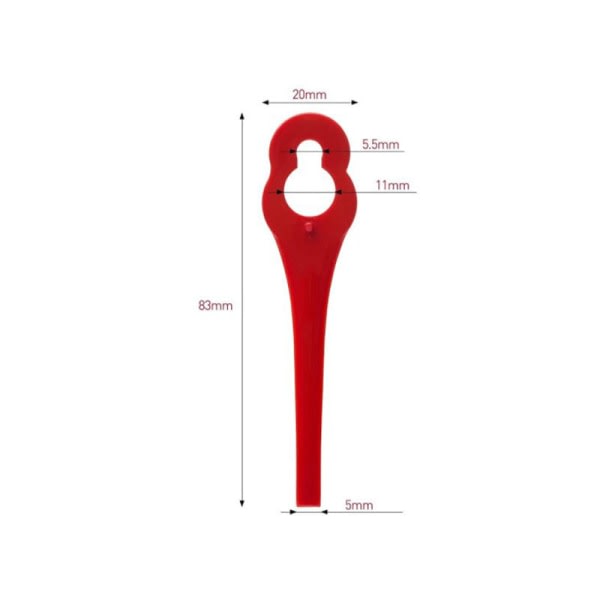 IC-pakke med 100 erstatningsplastblad for Florabest LIDL FRTA 20 A1, FAT 18B3, FRT18A kantklipper