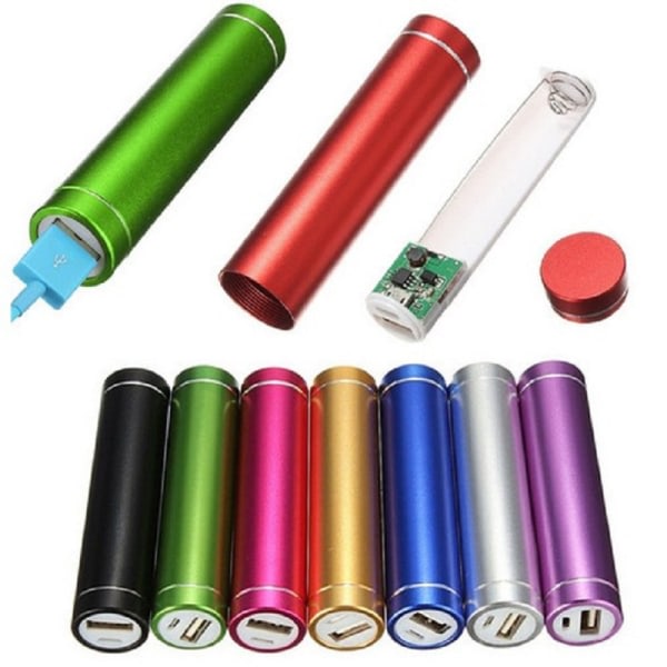 IC 1 stk. metal 5V USB Power Bank Case Kit 1X 18650 batterilader Guld