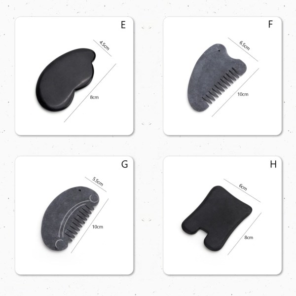 Sort Obsidian Gua Sha skrabemassageværktøj Jadestenbræt M