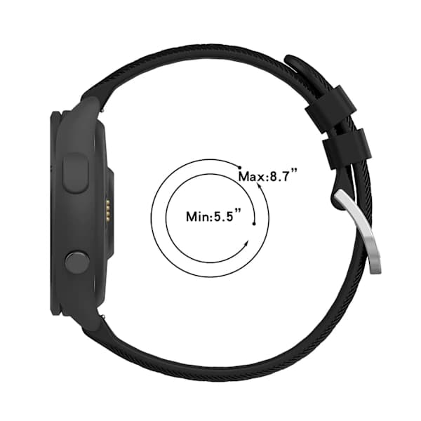 Silikoninen kellonranneke Garmin Forerunner 265S Musta 18 mm Musta Svart