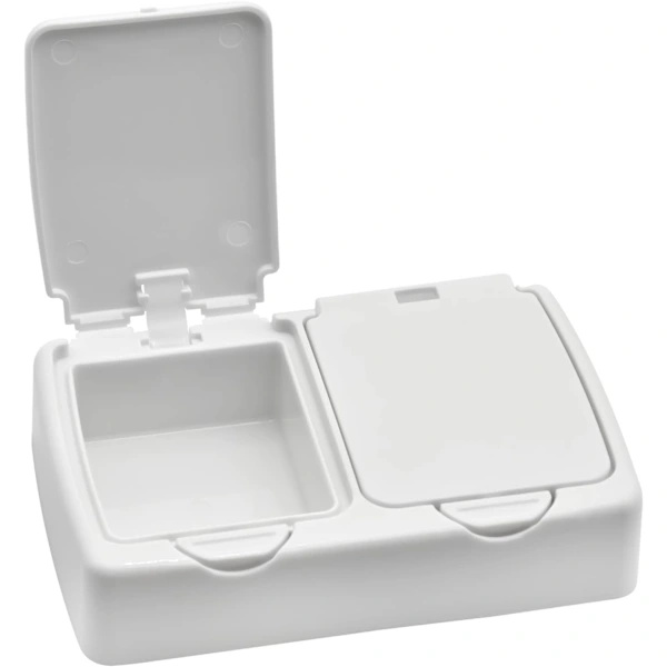 Small White Plastic Storage Box with Lid