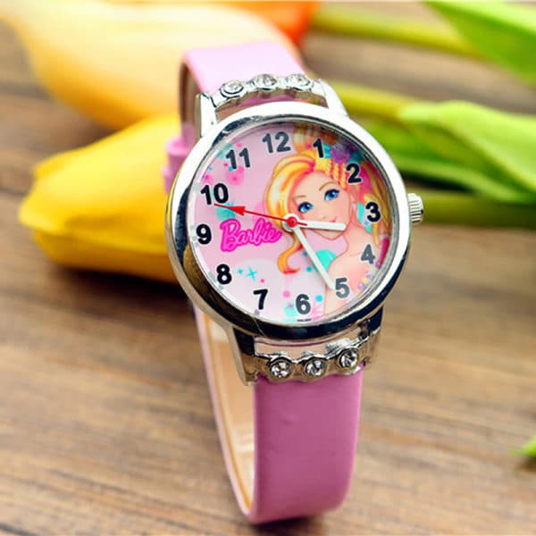 36MM Barbie Barn Kello Timantti Kellon Muoti Tyttöjen Kello Pink