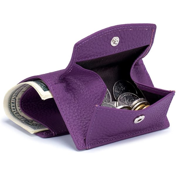 IC Mini läderplånbok med RFID-blokkerende trefaldig plånbok (Claret)