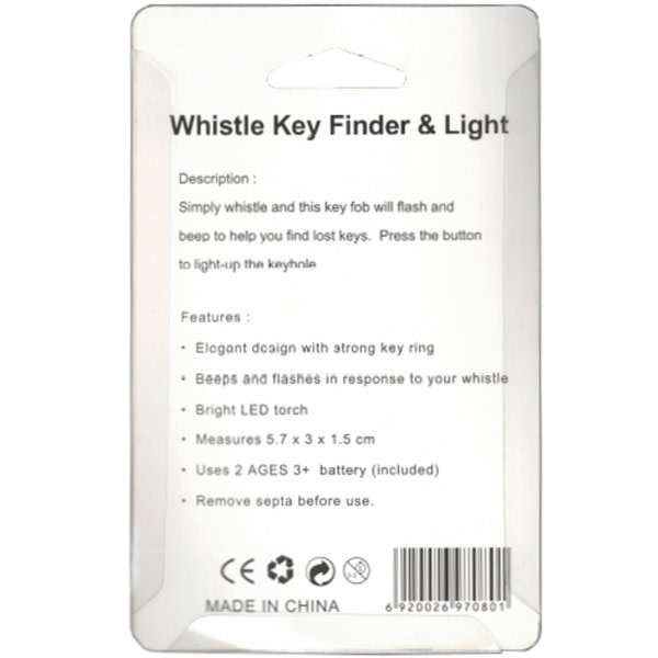 2-Pack Nyckelsökare SVART Keyfinder Nyckelsökare Whistle svart IC