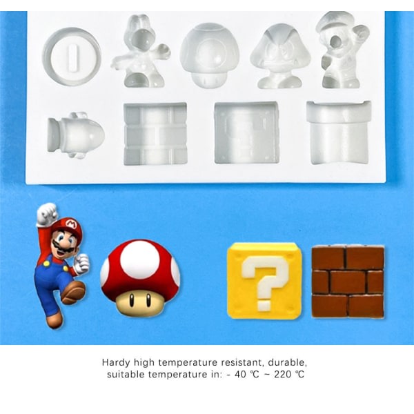 IC Super Mario Form Chokolade Krystal Drop Lim Form Cupcake Form Fondant Silikonform (1 pakke)