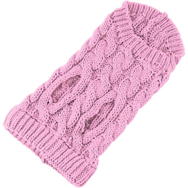 IC Hundtröja Varmkappa Husdjur Mjuk Stickning Ull Vintertröja Stickad Virkad kappa Kläder För Små Medium Stora Hundar - Rosa - XL