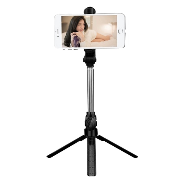 IC Infällbart Selfie Stick-stativ med avtagbar trådlös fjärrkontroll och Tripod Selfie Stick - Svart