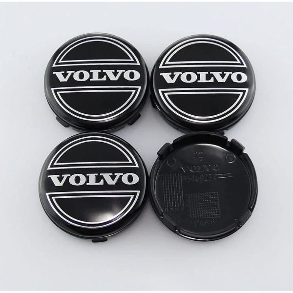 4 stk. navkapsler til bil, vanntett støvtett rustfritt autologotypdeksel, for Volvo S60 S90 XC40 XC60 V90 S40 S80L, 65mm C
