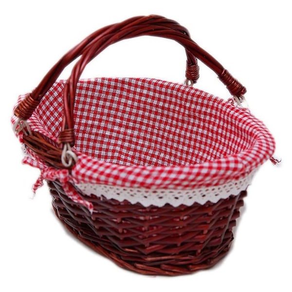Flettet kurv Gavekurv Picknickkurv Kurv Vinkurv med håndtag Ægopsamling Bryllup