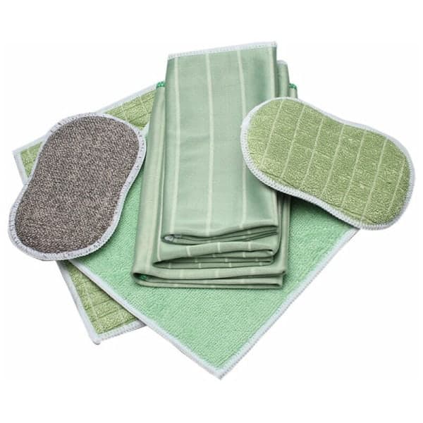 IC-set med 6 bambu mikrofiberdukar för fönster, speglar, kakel, kakel, mikrofiber, bambu, glas, hushåll, badrum