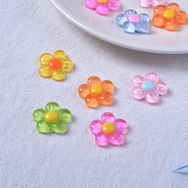 IC 20st Flatback Resin Blomster Cabochons För Craft Scrapbooking Pe 20PCS