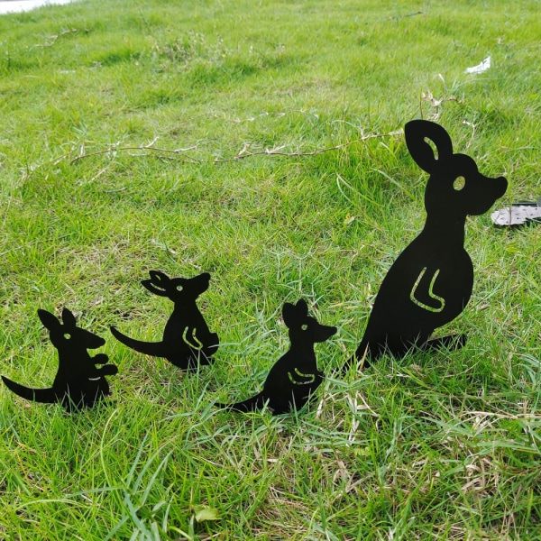 IC Metal 4 Wallaby Puutarhametallipylväät, Ontto Puutarhaeläimen Koriste