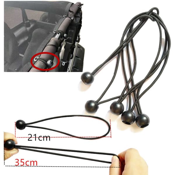 12-pak kuglebungee-snore, kraftige UV-bestandige elastiske stropper til presenninger, cykler og camping, sort, 20 cm
