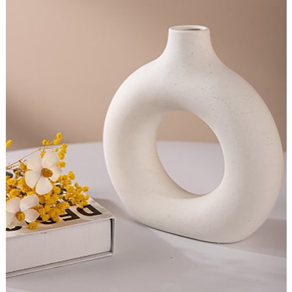 IC Keramikvas beige Moderne dekorativ kunstvas Vaser i rund form