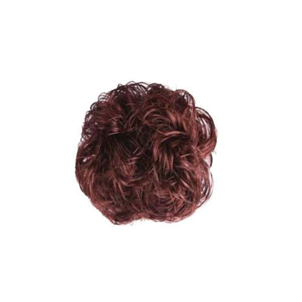 Messy Bull-frisyr Tousled Curly Scrunchie Tekohiukset Punaviini