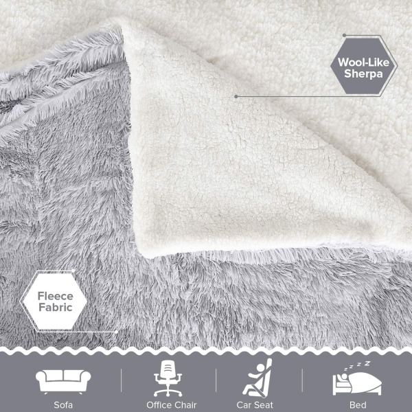 IC Mysig filt pälsfilt levande filt mikrofiber mikrofiber Grau