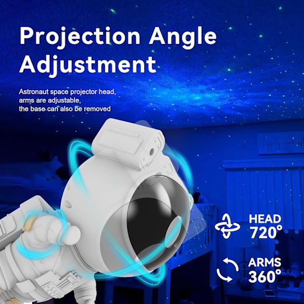 Nattlampe Projektor - Coole Ting Tiktok Trend Artikler, Galaxy Star Astronaut Rum Takprojektor, LED-lampe til Soveværelsestilbehør Børneværelsesdekoration