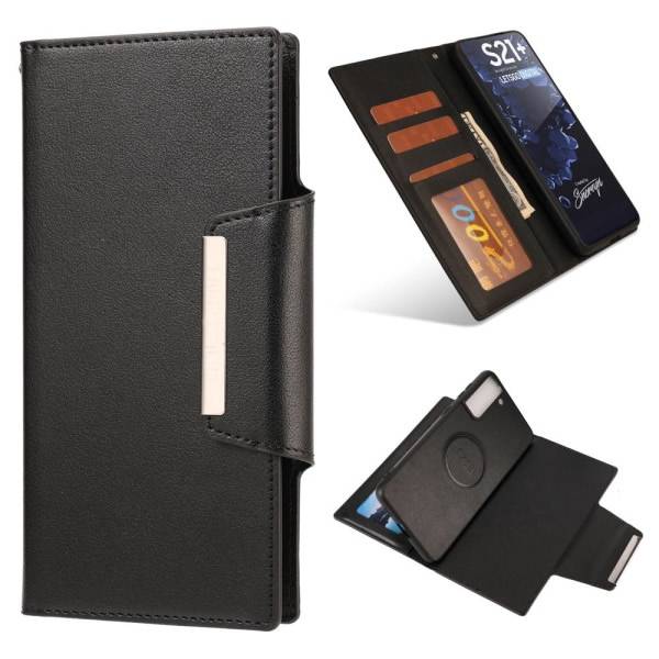 IC Samsung Galaxy S21 Plus - 2-i-1 Magnetiskt Plånboksfodral - Svart Svart Svart