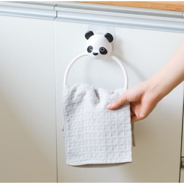IC Creative Cartoon Køkkenvæg Gratis Stansning Sømløs Håndklæde Ring (Panda)