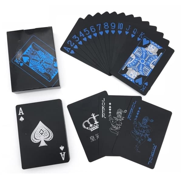 IC Spillekort Pokerspil Kostume Plast Vandafvisende Dæk Blå One Size