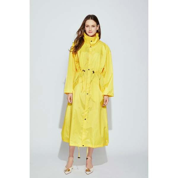 IC Snygg Lang Regnjakke Unisex Regnponcho med Vandttæt Lomme med Klap M
