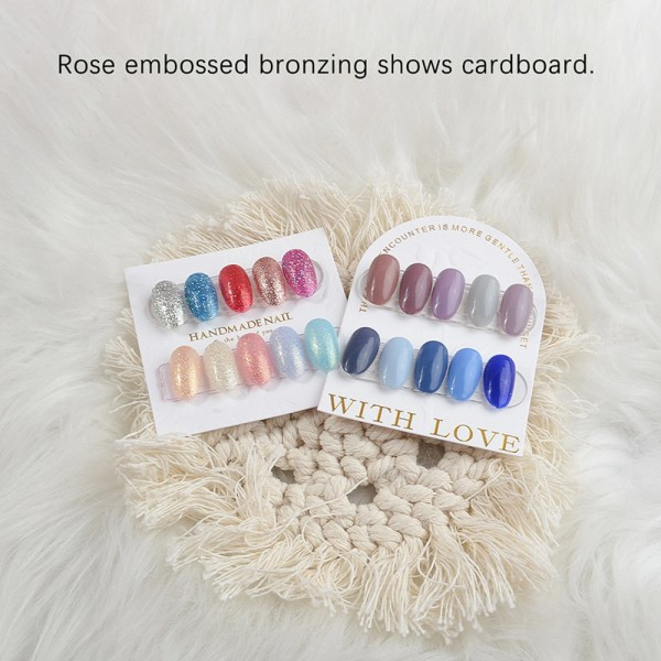 IC 10 st Ins Manikyr Fotorekvisita Kort Display Kartong Nail Art 1