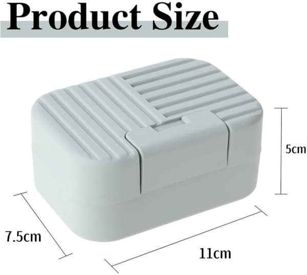 Resetui för tvål, 2-pack, läckagesäkra kompakta tvålhållare i plast med lock för resor och camping, 4,2 x 2,9 x 1,85 tum