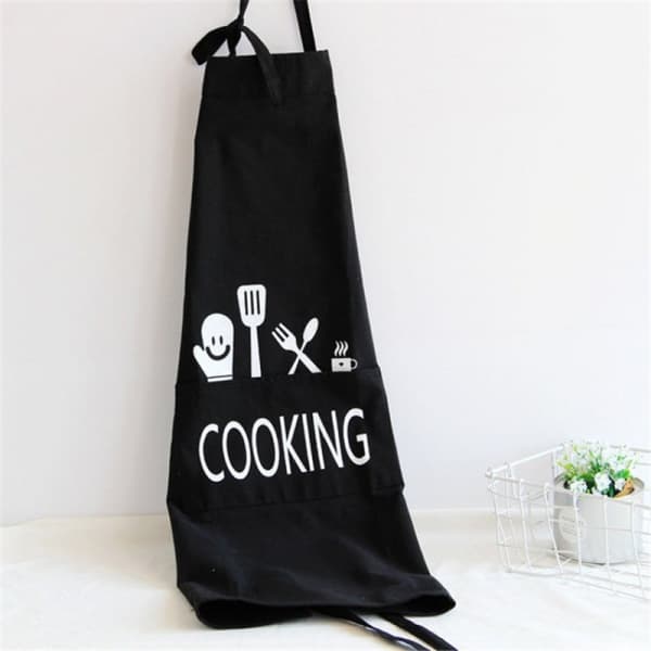 IC Kort stil Förkläden Unisex köksförkläden Restaurang Hem Bib Co Black