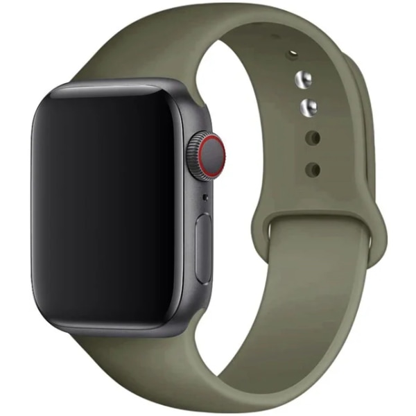 Silikonrem for Apple Watch Band 45mm 44mm 42mm 49mm 41mm 40mm 38mm correa armband iwatch Series 8 7 9 SE 4 3 5 Ultra 6 Khaki Khaki 38 40 41 mm M-L